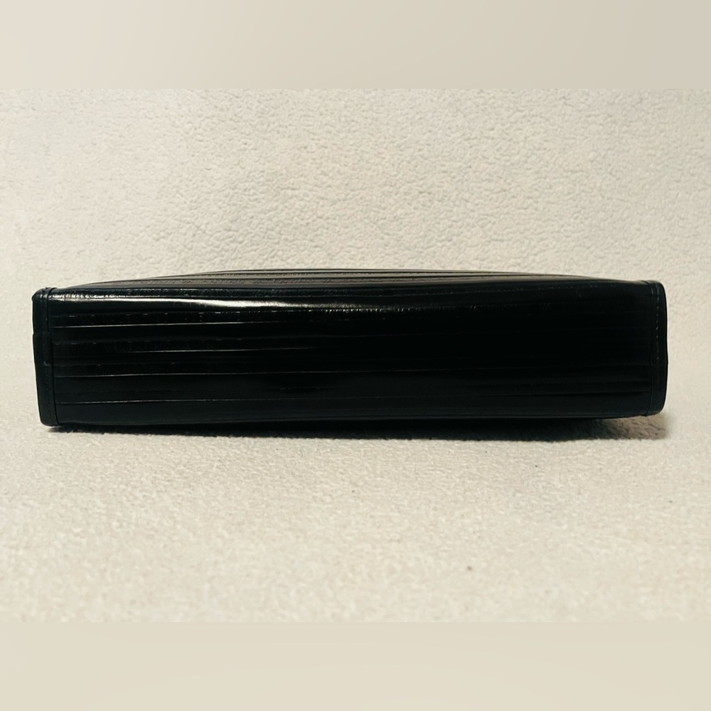 Mario Valentino Black Leather Monogrammed Clutch - Picture 10 of 11